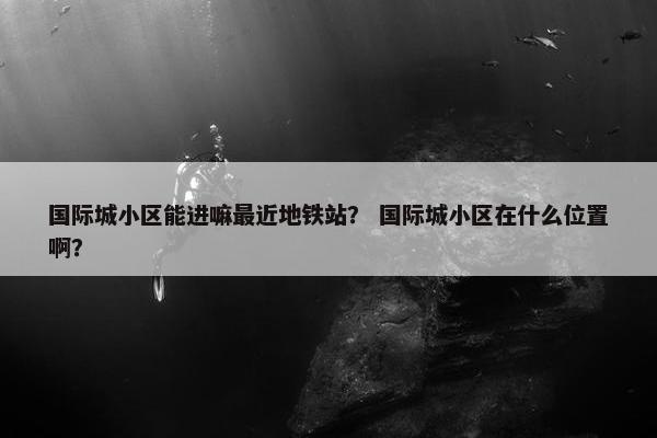 国际城小区能进嘛最近地铁站？ 国际城小区在什么位置啊？