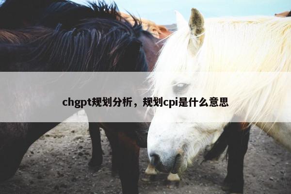 chgpt规划分析，规划cpi是什么意思