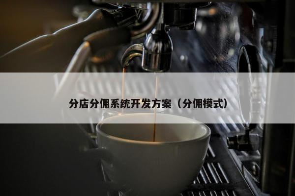 分店分佣系统开发方案（分佣模式）