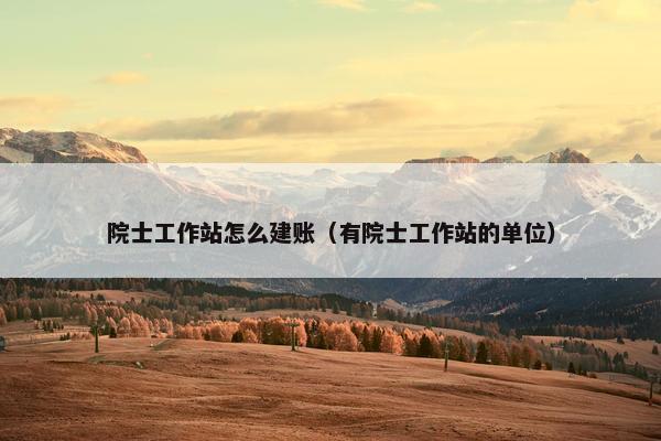 院士工作站怎么建账（有院士工作站的单位）