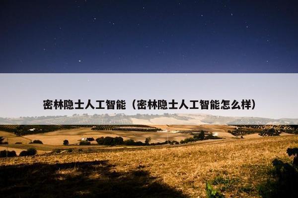 密林隐士人工智能（密林隐士人工智能怎么样）