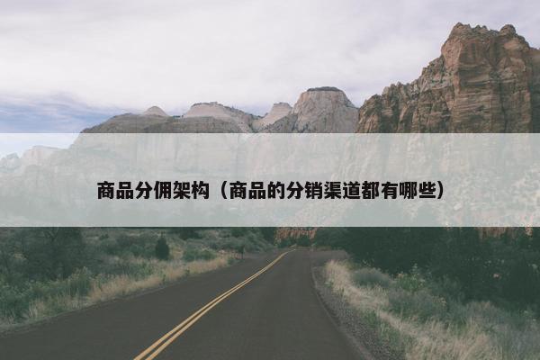 商品分佣架构（商品的分销渠道都有哪些）