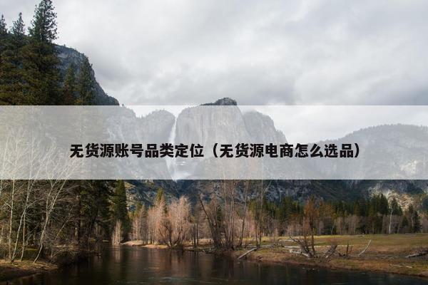 无货源账号品类定位（无货源电商怎么选品）