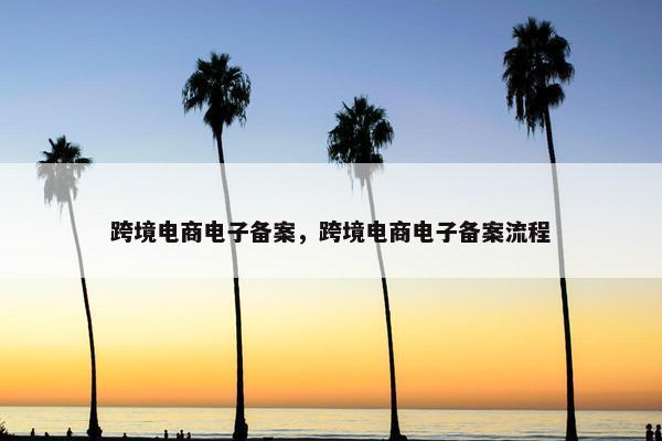 跨境电商电子备案，跨境电商电子备案流程