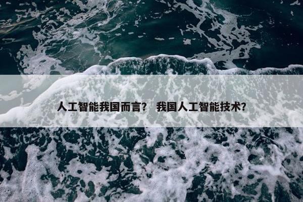 人工智能我国而言？ 我国人工智能技术？