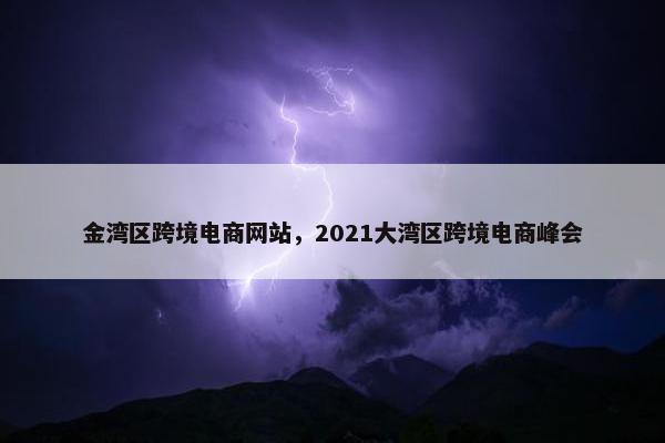 金湾区跨境电商网站，2021大湾区跨境电商峰会