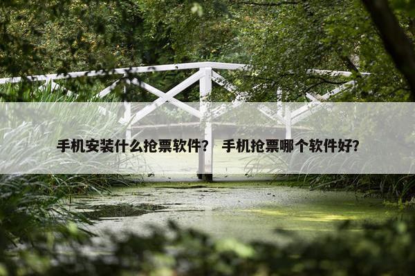 手机安装什么抢票软件？ 手机抢票哪个软件好？