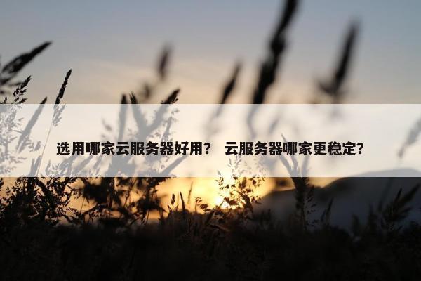 选用哪家云服务器好用？ 云服务器哪家更稳定？