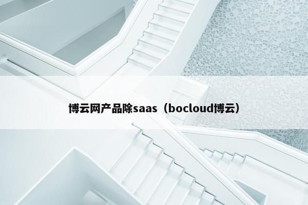 博云网产品除saas（bocloud博云）