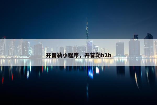 开普勒小程序，开普勒b2b