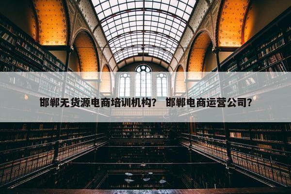 邯郸无货源电商培训机构？ 邯郸电商运营公司？