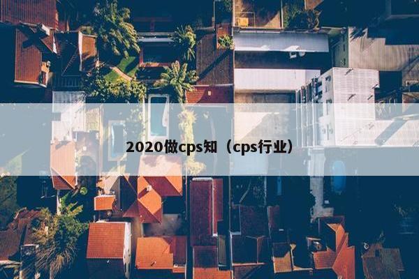 2020做cps知（cps行业）