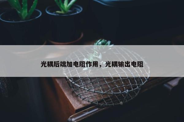 光耦后端加电阻作用，光耦输出电阻