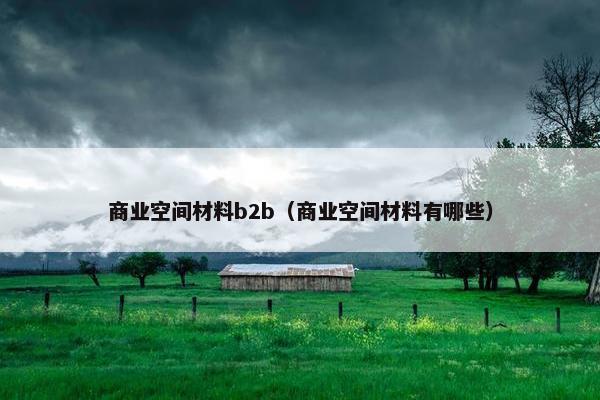 商业空间材料b2b（商业空间材料有哪些）