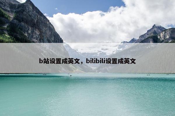 b站设置成英文，bilibili设置成英文