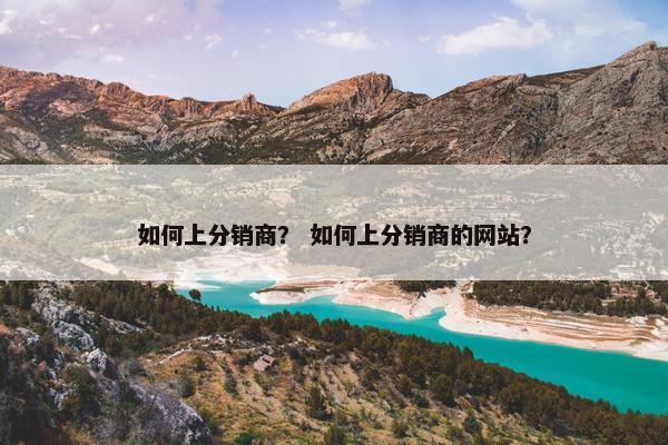 如何上分销商？ 如何上分销商的网站？