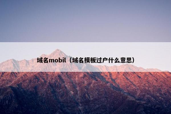 域名mobil（域名模板过户什么意思）