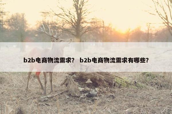 b2b电商物流需求？ b2b电商物流需求有哪些？