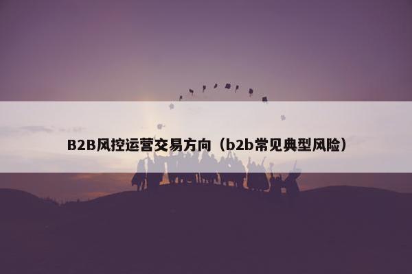 B2B风控运营交易方向（b2b常见典型风险）
