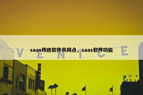 saas传统软件共同点，saas软件功能