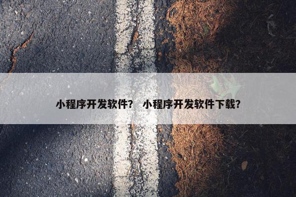 小程序开发软件？ 小程序开发软件下载？
