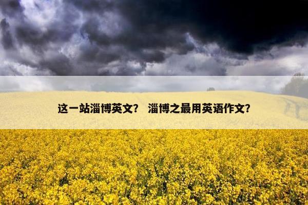 这一站淄博英文？ 淄博之最用英语作文？