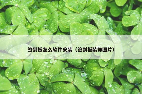 签到板怎么软件安装（签到板装饰图片）