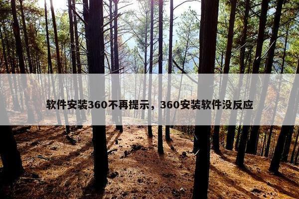 软件安装360不再提示，360安装软件没反应