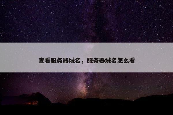 查看服务器域名，服务器域名怎么看