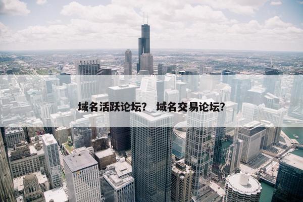 域名活跃论坛？ 域名交易论坛？