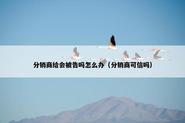分销商给会被告吗怎么办（分销商可信吗）