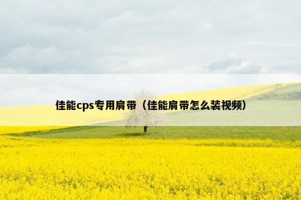 佳能cps专用肩带（佳能肩带怎么装视频）