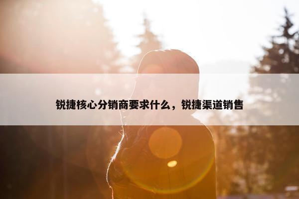 锐捷核心分销商要求什么，锐捷渠道销售