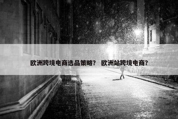欧洲跨境电商选品策略？ 欧洲站跨境电商？