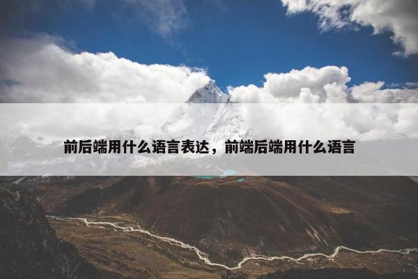 前后端用什么语言表达，前端后端用什么语言