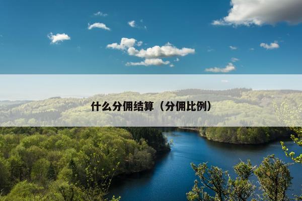 什么分佣结算（分佣比例）