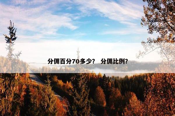 分佣百分70多少？ 分佣比例？