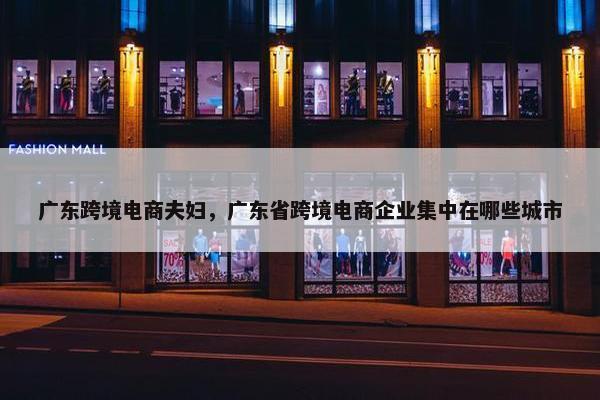 广东跨境电商夫妇，广东省跨境电商企业集中在哪些城市