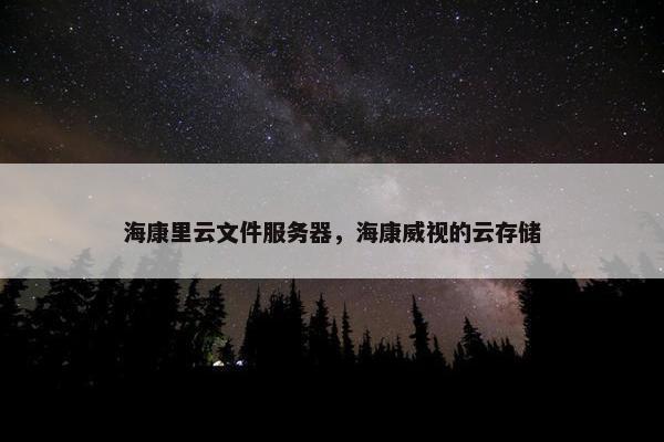 海康里云文件服务器，海康威视的云存储