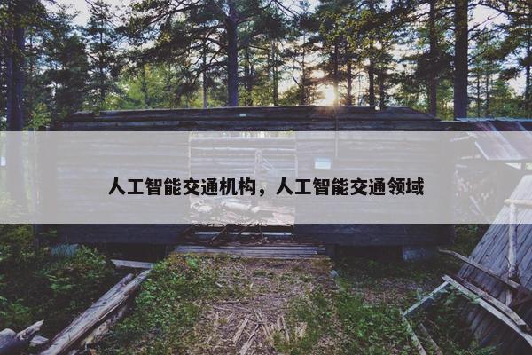 人工智能交通机构，人工智能交通领域