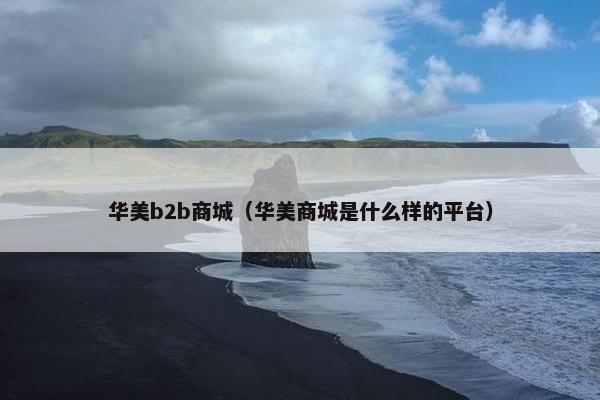 华美b2b商城（华美商城是什么样的平台）