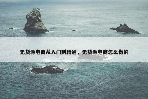 无货源电商从入门到精通，无货源电商怎么做的