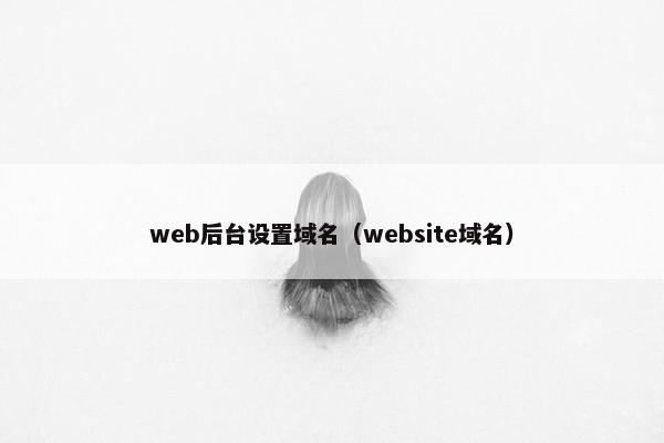 web后台设置域名（website域名）