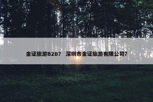 金证旅游B2B？ 深圳市金证旅游有限公司？