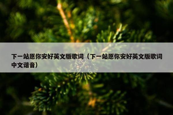 下一站愿你安好英文版歌词（下一站愿你安好英文版歌词中文谐音）
