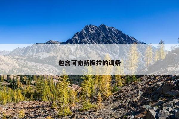 包含河南新板拉的词条