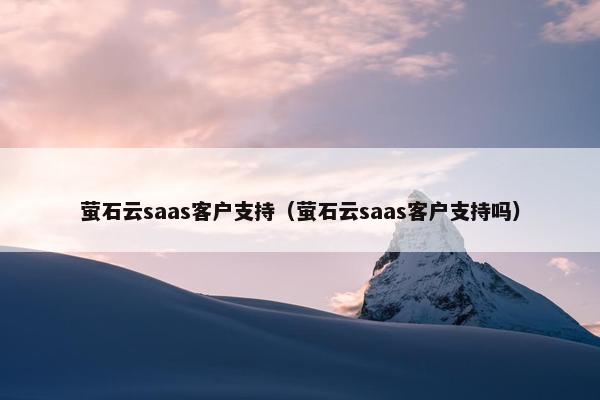 萤石云saas客户支持（萤石云saas客户支持吗）