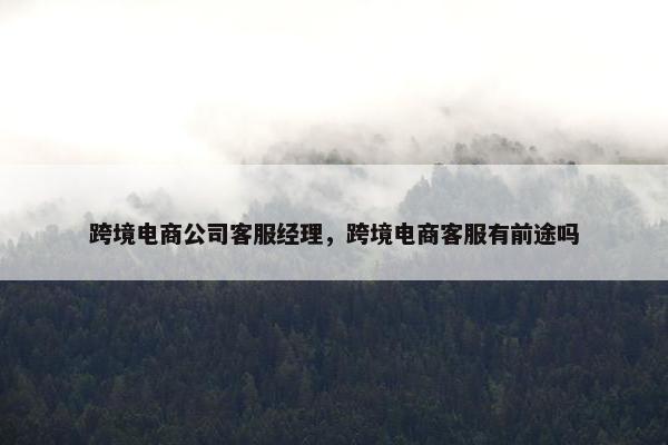 跨境电商公司客服经理，跨境电商客服有前途吗