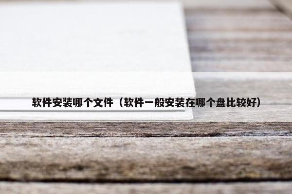 软件安装哪个文件（软件一般安装在哪个盘比较好）