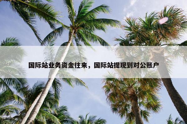 国际站业务资金往来，国际站提现到对公账户